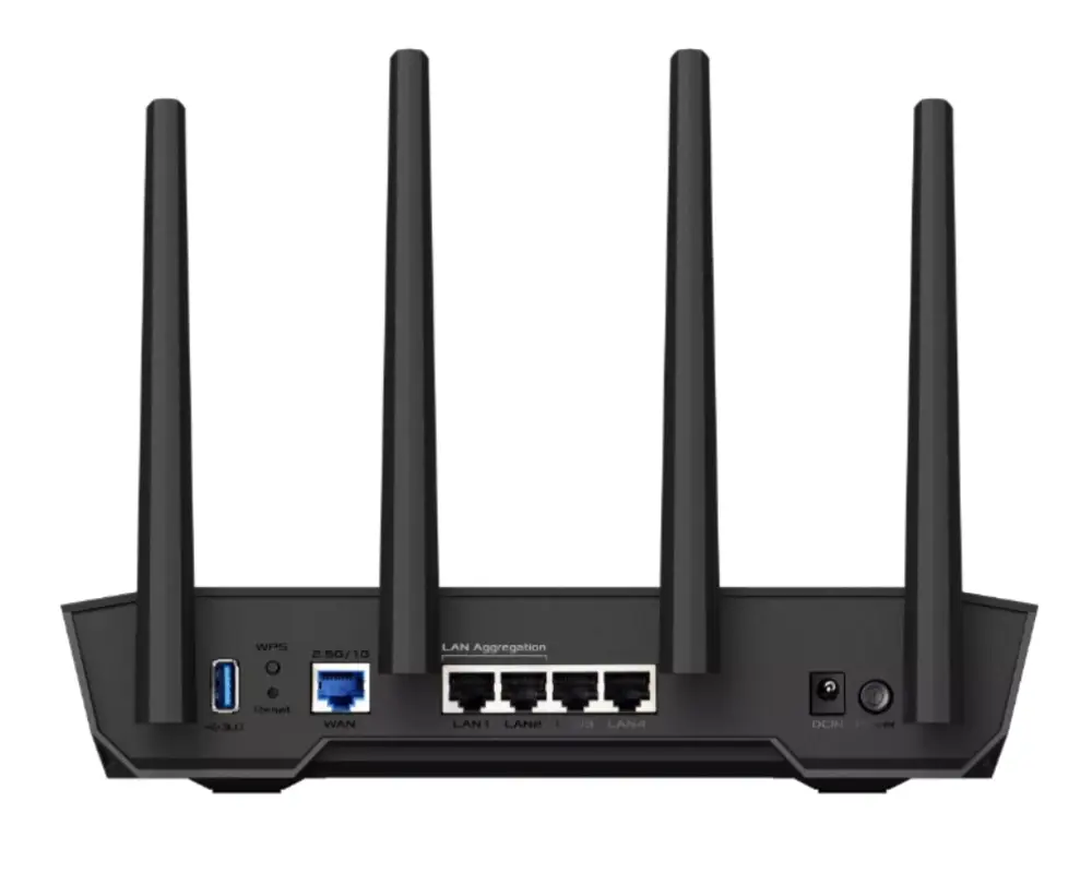 ASUS TUF-AX4200 router inalámbrico Gigabit Ethernet Doble banda (2.4 GHz / 5 GHz) Negro - detalle