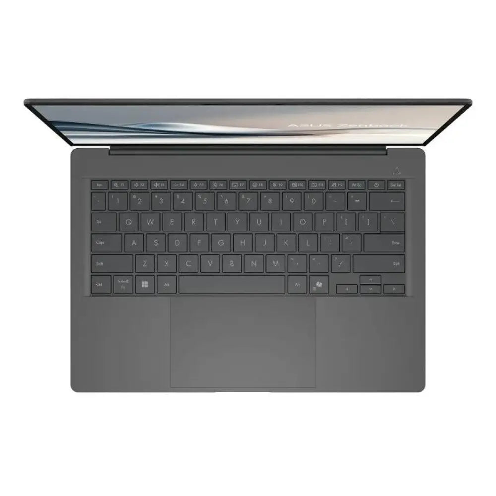 Portátil ASUS UX5406SA-PZ542W U7-258V con 32GB RAM, 1TB SSD y pantalla de 14 pulgadas en color plata, abierto y mostrando teclado
