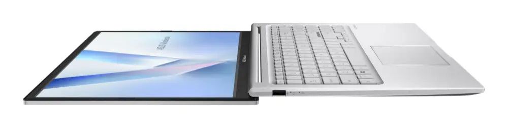 Portátil ASUS Vivobook 15 con pantalla Full HD de 15.6", teclado QWERTY español y carcasa en color plata fría.