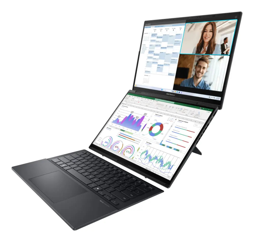 ASUS Zenbook Duo OLED UX8406CA-QL336W - Ordenador Portátil 14" WUXGA (Intel Core Ultra 7 255H. 32GB RAM. 1TB SSD. Arc 140T. Windows 11 Home) Gris Tintero - Teclado QWERTY español - detalle