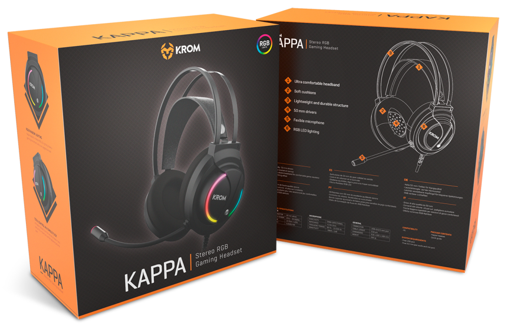 AURICULAR GAMING KROM KAPPA RGB - detalle