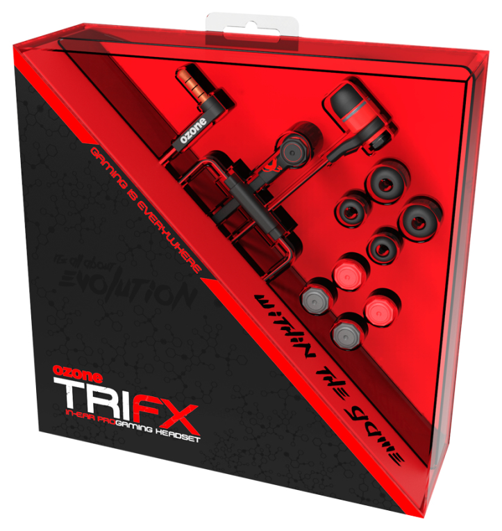 AURICULAR GAMING OZONE TRIFX ROJO NEGRO MICROFONO ALAMBRICO - detalle