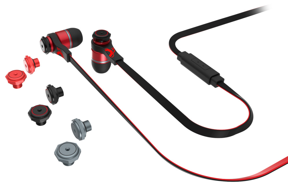 AURICULAR GAMING OZONE TRIFX ROJO NEGRO MICROFONO ALAMBRICO - detalle
