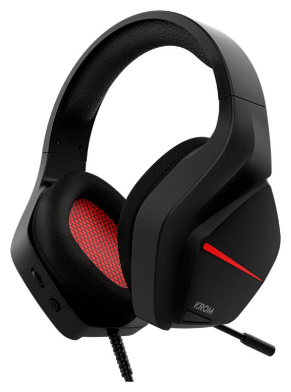 AURICULAR GAMNG KROM KOPA MOVE ESTEREO NEGRO ROJO - detalle