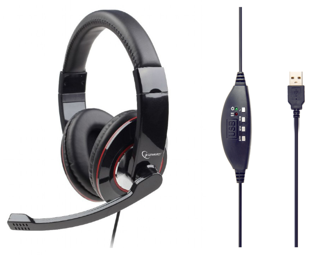 AURICULAR GEMBIRD MHS-U-001 NEGRO MICROFONO ALAMBRICO USB - detalle
