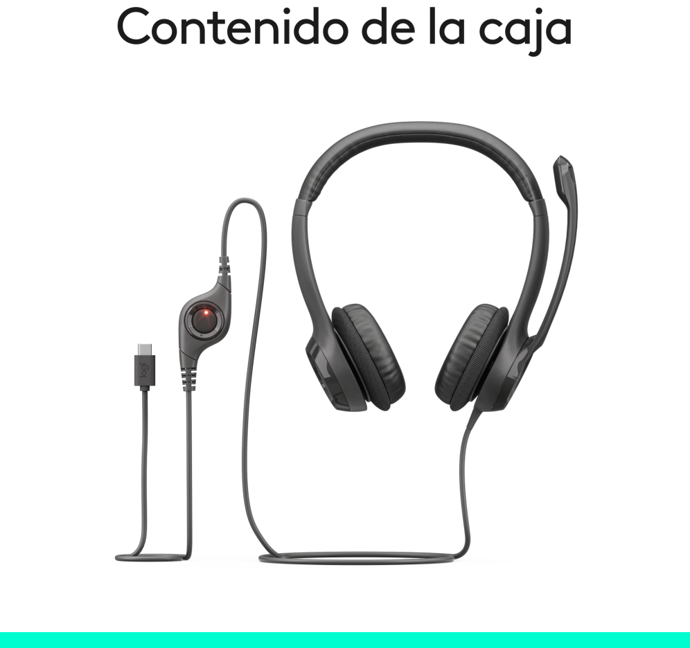 AURICULAR PROFESIONAL LOGITECH H390 USB-C HEADSET BLACK - detalle