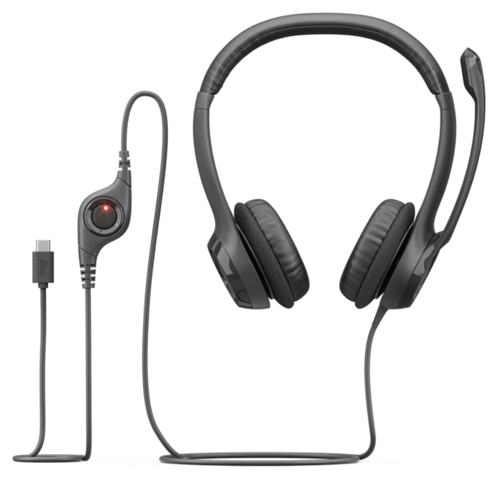 AURICULAR PROFESIONAL LOGITECH H390 USB-C HEADSET BLACK - detalle