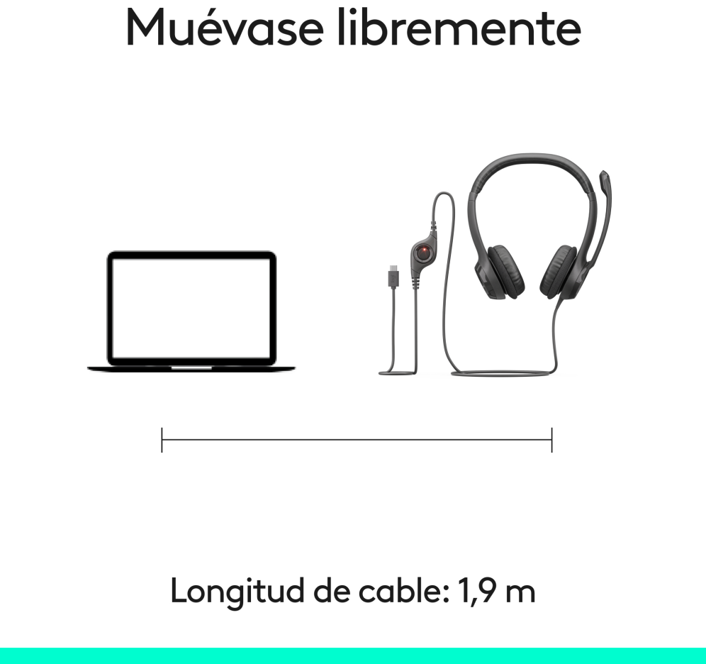 AURICULAR PROFESIONAL LOGITECH H390 USB-C HEADSET BLACK - detalle