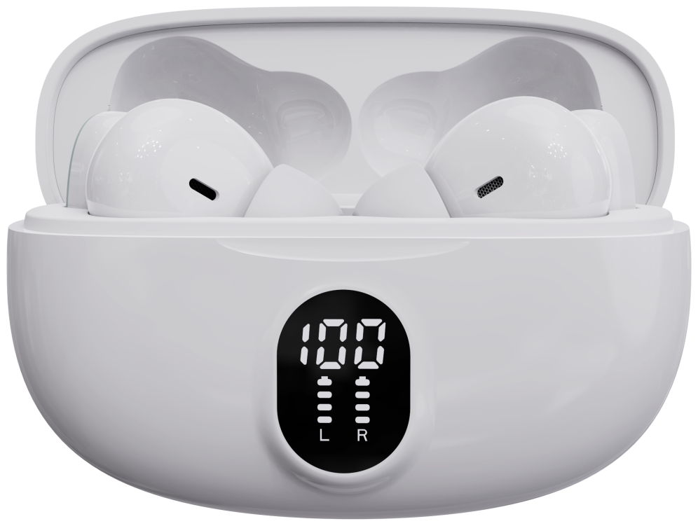 AURICULARES BLUETOOTH DENVER INALAMBRICOS CON EFECTO DE LUZ BLANCO - detalle