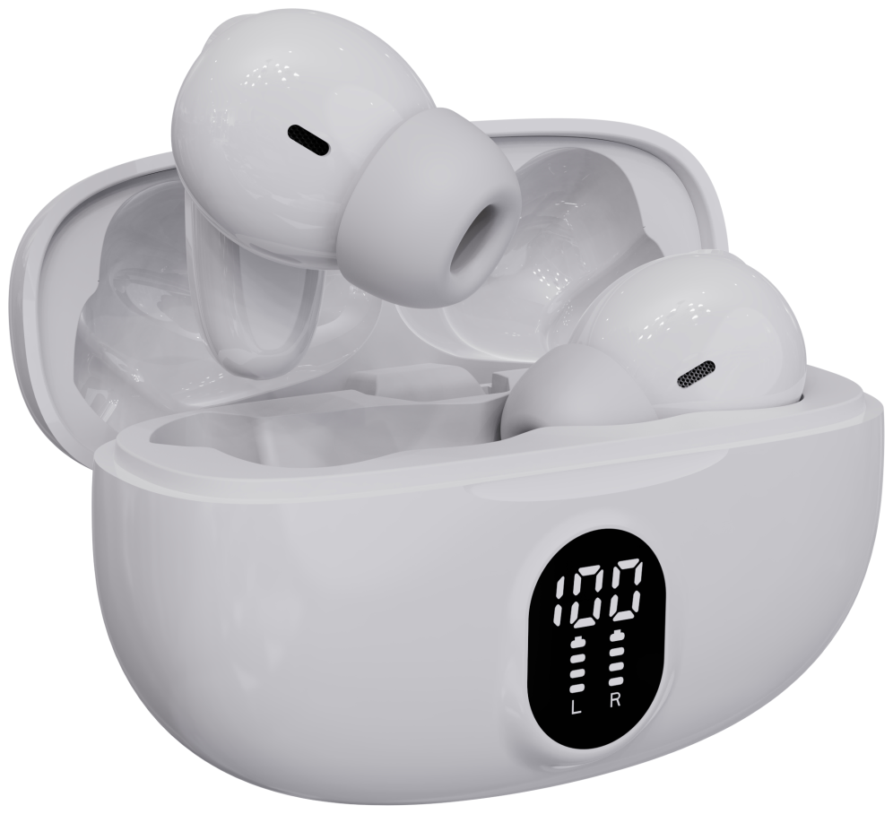 AURICULARES BLUETOOTH DENVER INALAMBRICOS CON EFECTO DE LUZ BLANCO - detalle