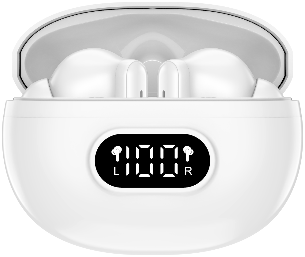 AURICULARES BLUETOOTH DENVER INALAMBRICOS CON ENC (4 MICROFONOS) BLANCO - detalle