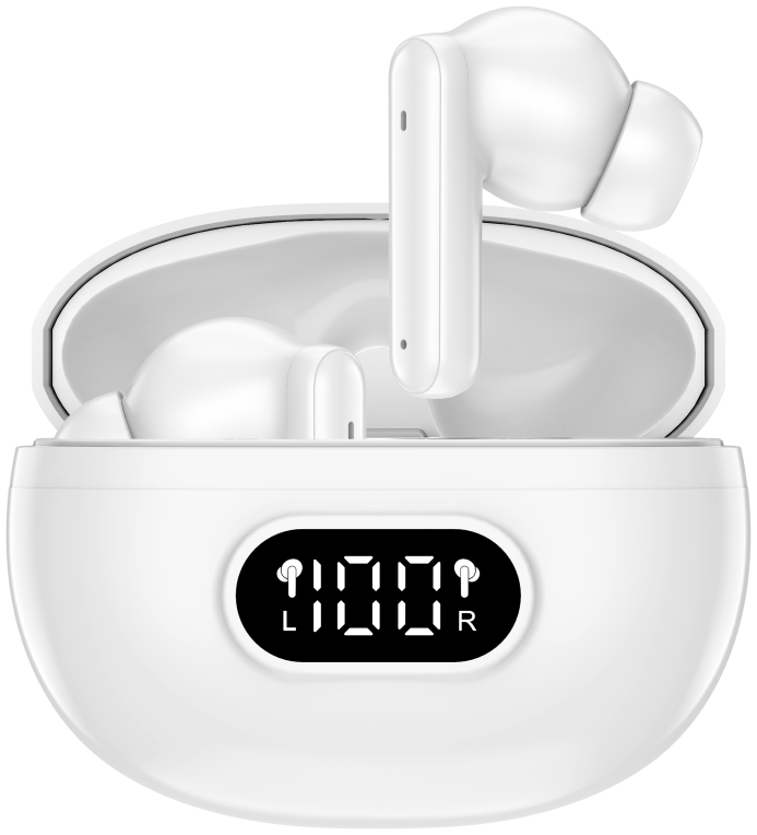 AURICULARES BLUETOOTH DENVER INALAMBRICOS CON ENC (4 MICROFONOS) BLANCO - detalle