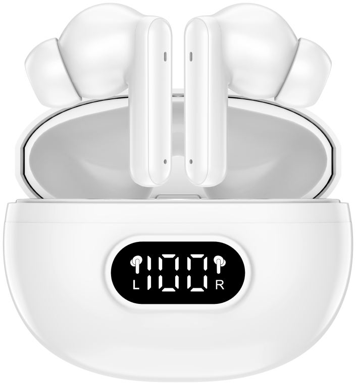 AURICULARES BLUETOOTH DENVER INALAMBRICOS CON ENC (4 MICROFONOS) BLANCO - detalle