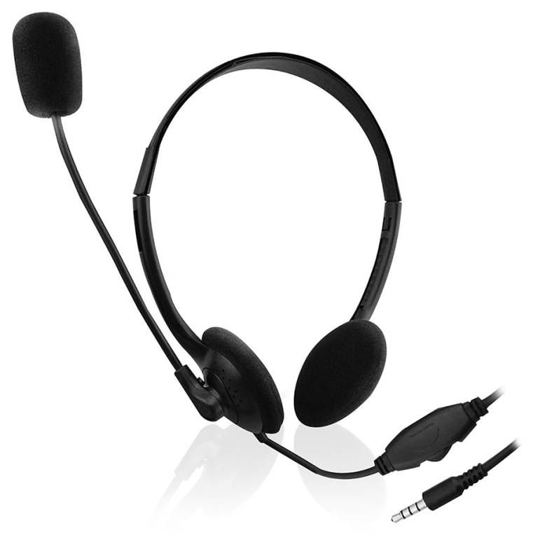 AURICULARES EWENT CHAT EW3567 NEGRO MICROFONO ALAMBRICO JACK 3.5 MM - detalle