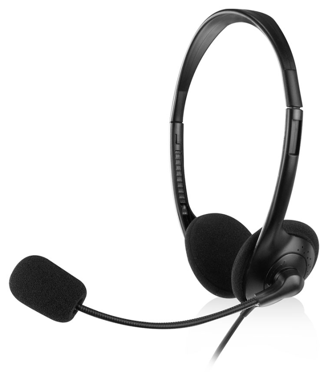 AURICULARES EWENT CHAT EW3567 NEGRO MICROFONO ALAMBRICO JACK 3.5 MM