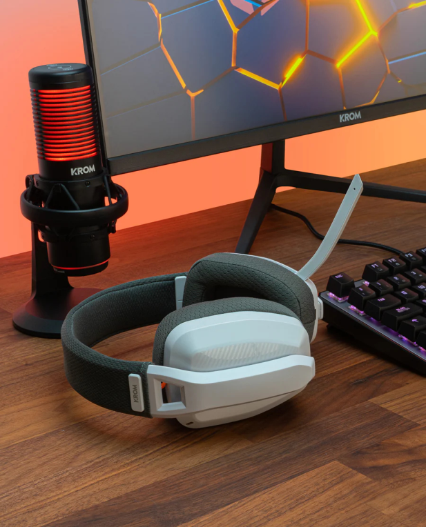 AURICULARES GAMING KROM KANJI BLANCO MICROFONO BT - detalle