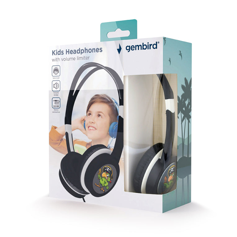 Auriculares e auriculares Gembird MHP-JR-BK con cable, diadema, música, negro