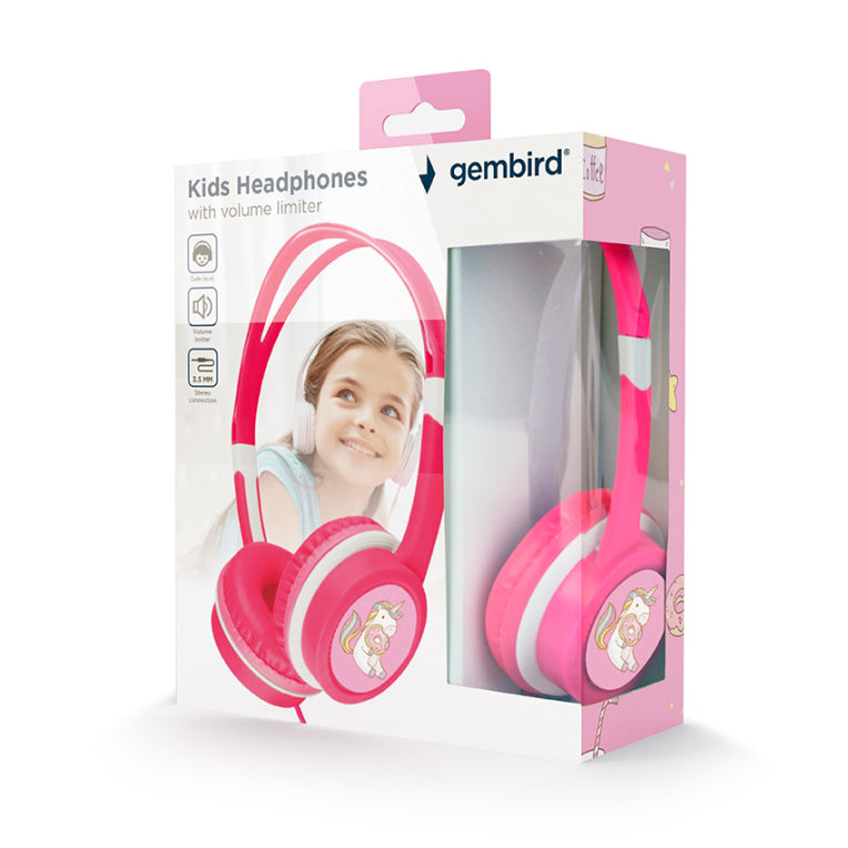 Auriculares e auriculares con cable Gembird MHP-JR-PK, diadema, música, rosa