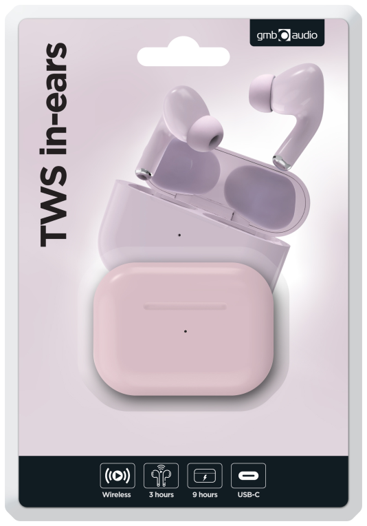 AURICULARES GEMBIRD TWS-03-P ROSA BT - detalle