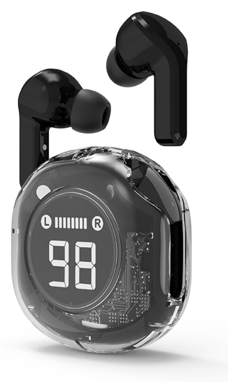 AURICULARES GEMBIRD TWST-01-BK TRANSPARENTES NEGRO BT