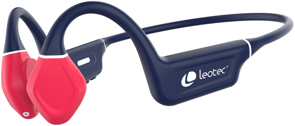 AURICULARES LEOTEC CONDUCCION OSEA KURI AZUL ROJO BT - detalle