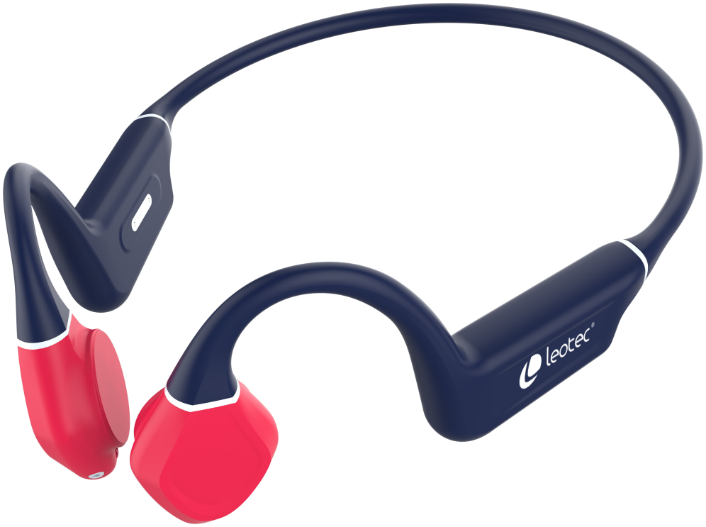 AURICULARES LEOTEC CONDUCCION OSEA KURI AZUL ROJO BT - detalle