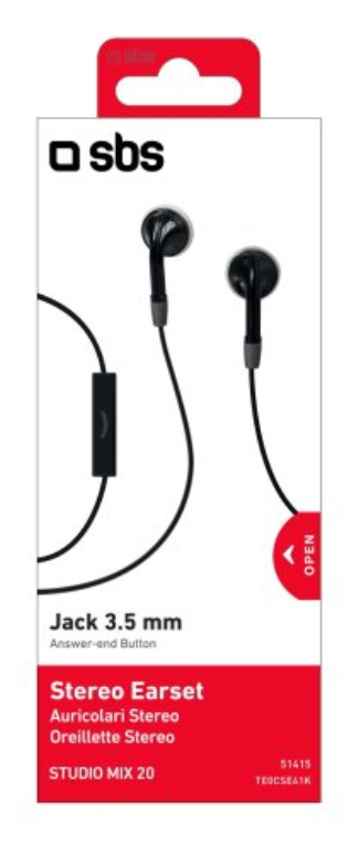 AURICULARES MAGNETICOS SBS TE0CSE41K NEGRO JACK 3.5MM CON MICROFONO - detalle