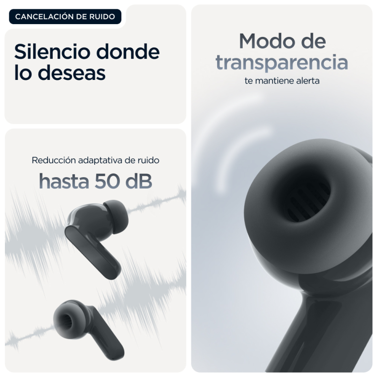 AURICULARES MOTOROLA MOTO BUDS BASS BLACK - detalle