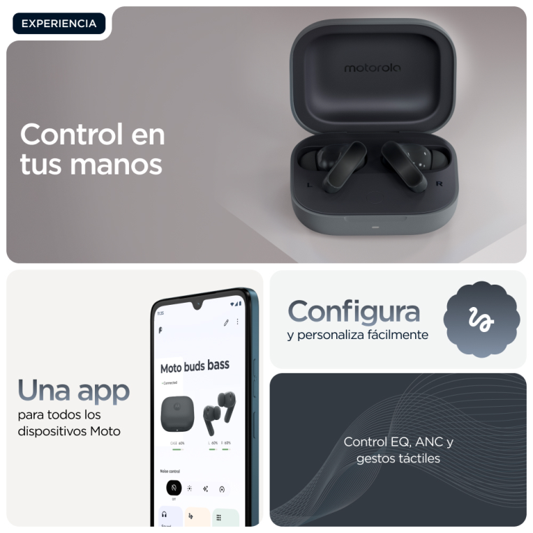 AURICULARES MOTOROLA MOTO BUDS BASS BLACK - detalle