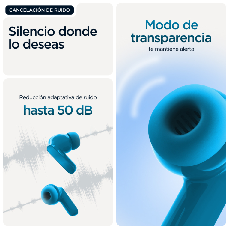 AURICULARES MOTOROLA MOTO BUDS BASS BLUE - detalle