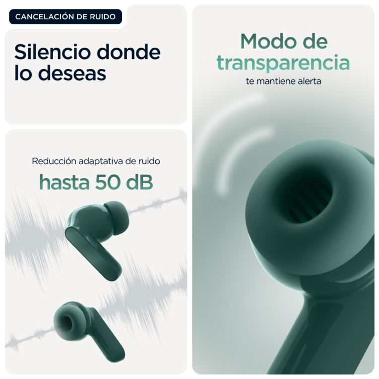AURICULARES MOTOROLA MOTO BUDS BASS GREEN - detalle
