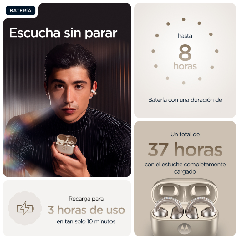 AURICULARES MOTOROLA MOTO BUDS LOOP SWAROVSKI - detalle