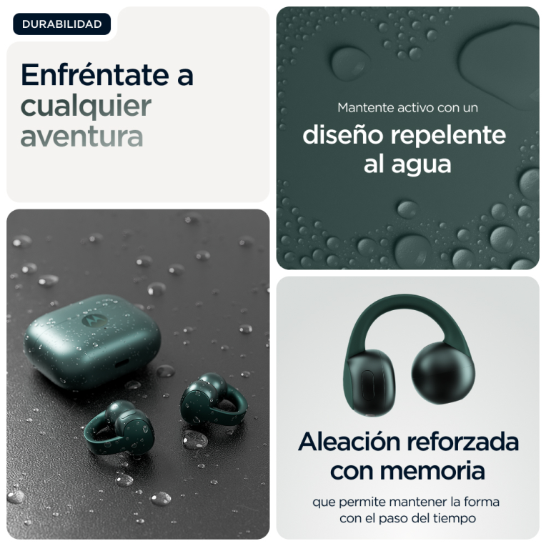 AURICULARES MOTOROLA MOTO BUDS LOOP VERDE - detalle