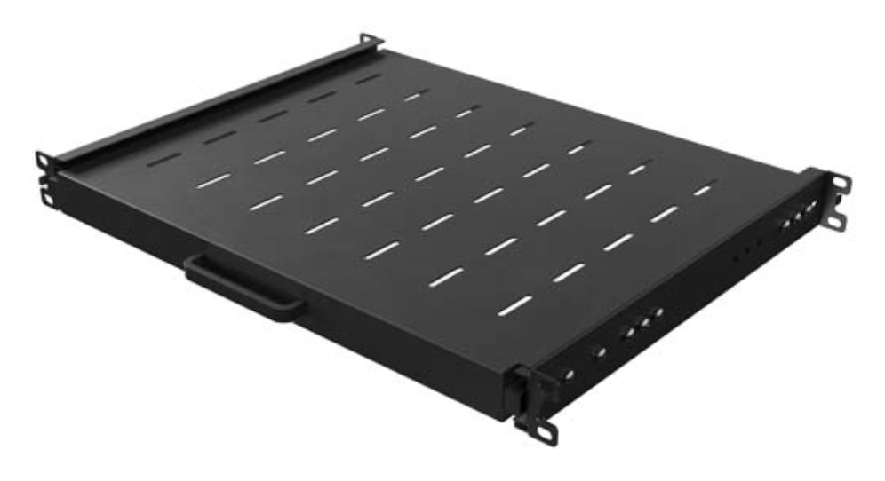 BANDELA LANBERG DESLIZANTE 1U 445X350MM HASTA 35KG RACK 19" NEGRO - detalle