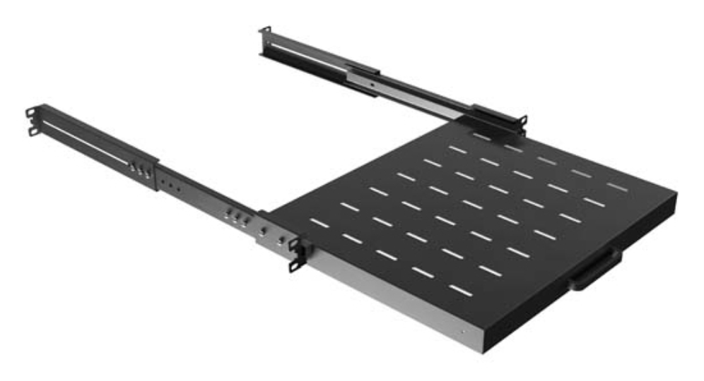 BANDELA LANBERG DESLIZANTE 1U 445X350MM HASTA 35KG RACK 19" NEGRO - detalle