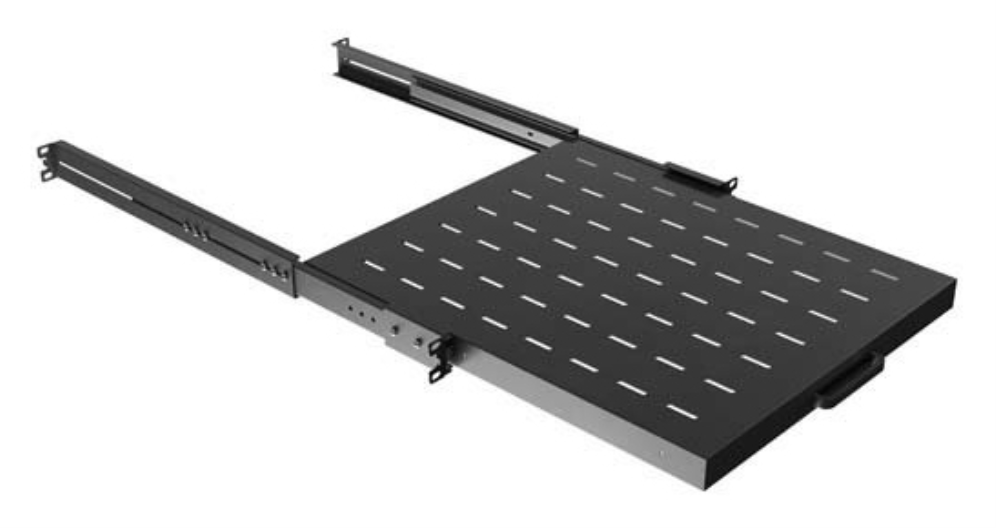 BANDELA LANBERG DESLIZANTE 1U 445X500MM HASTA 35KG RACK 19" NEGRO - detalle