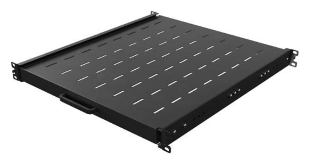 BANDELA LANBERG DESLIZANTE 1U 445X500MM HASTA 35KG RACK 19" NEGRO - detalle