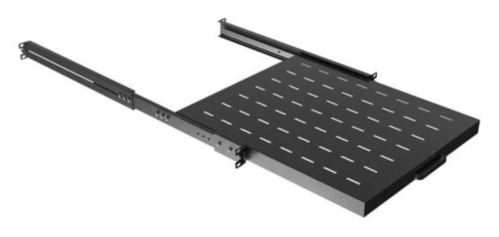 BANDELA LANBERG DESLIZANTE 1U 445X500MM HASTA 35KG RACK 19" NEGRO - detalle