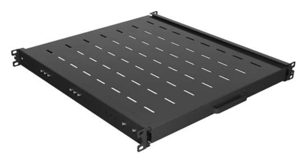 BANDELA LANBERG DESLIZANTE 1U 445X500MM HASTA 35KG RACK 19" NEGRO