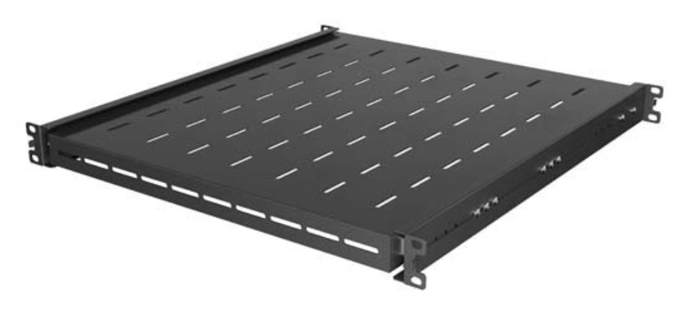 BANDELA LANBERG DESLIZANTE 1U 445X500MM HASTA 35KG RACK 19" NEGRO - detalle