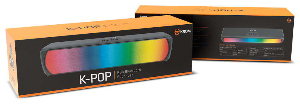 BARRA DE SONIDO BLUETOOTH RGB KROM K-POP - detalle