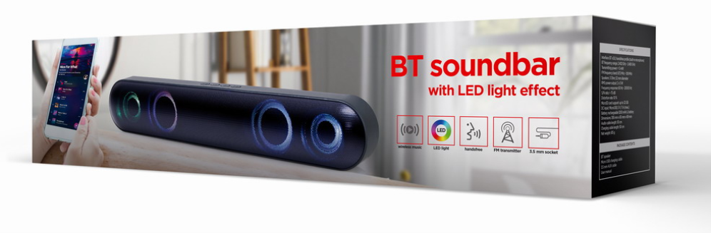 BARRA DE SONIDO GEMBIRD BLUETOOTH NEGRA - detalle