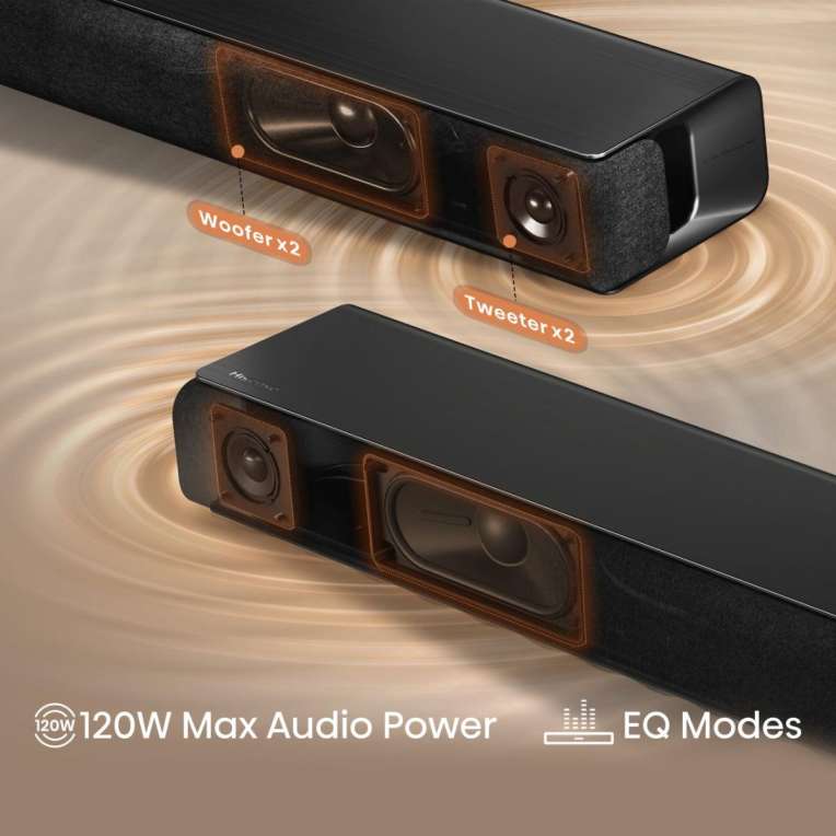 BARRA DE SONIDO HISENSE HS1000 120W DOLBY STEREO 2 CANALES BT 5.3 HDMI - detalle