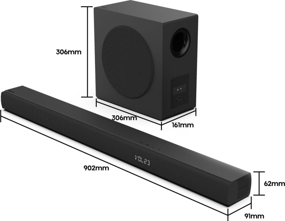 BARRA SONIDO HISENSE HS3100 3.1 480W BT - detalle