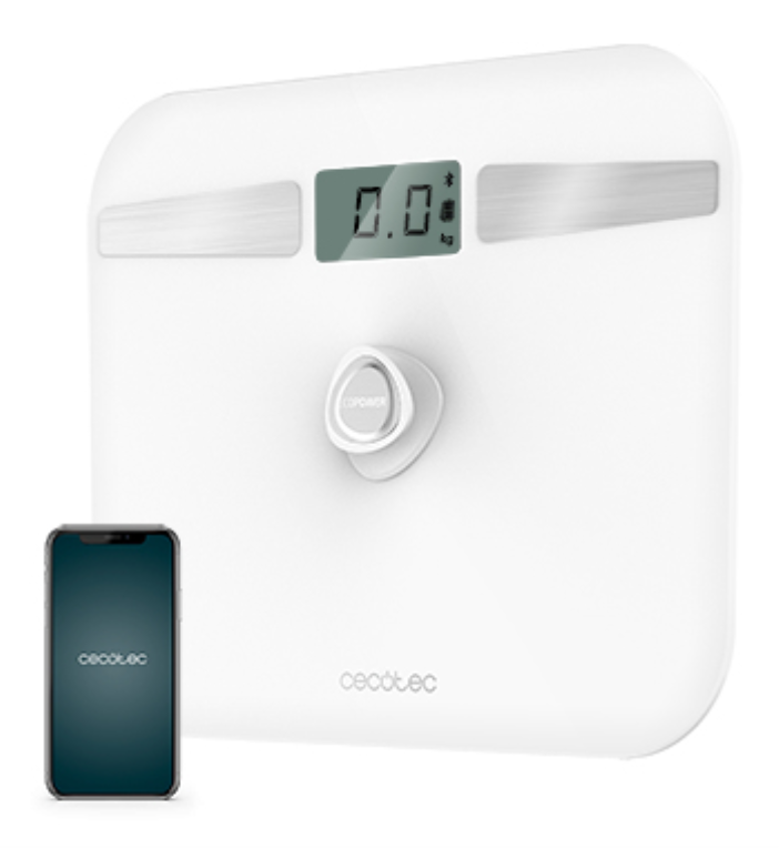 BASCULA DE BAÑO CECOTEC SURFACE PRECISION ECOPOWER 10200 SMART HEALTHY WHITE - detalle
