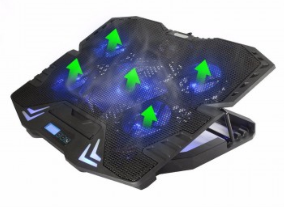 BASE EWENT PORTATIL-5 SILENT FAN UP TO 17"-2P USB-5 SPEED FAN-2 COOLING MODE - detalle