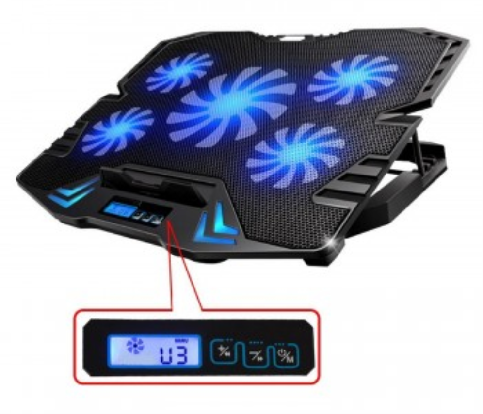 BASE EWENT PORTATIL-5 SILENT FAN UP TO 17"-2P USB-5 SPEED FAN-2 COOLING MODE - detalle