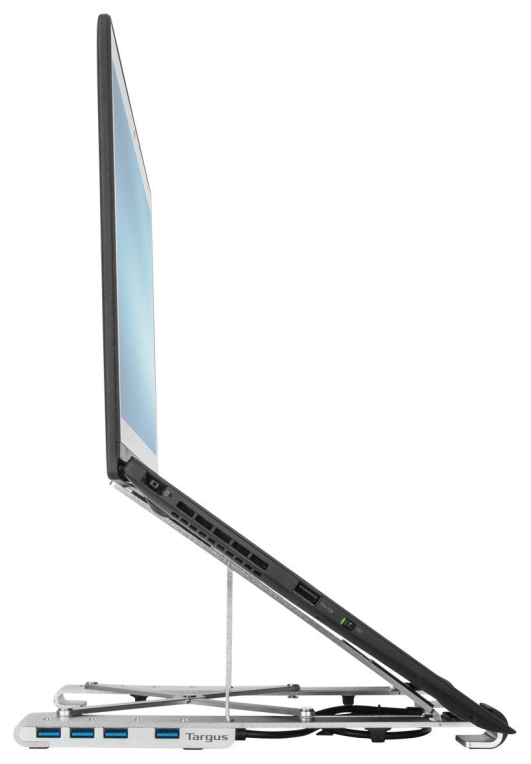 BASE PORTATIL TARGUS CON HUB INTEGRADO USB-A X4 PLATA - detalle