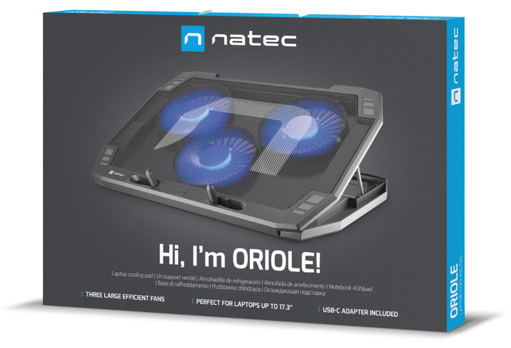 BASE REFRIGERADORA NATEC ORIOLE PARA PORTATIL 15.6"-17.3" NEGRA - detalle