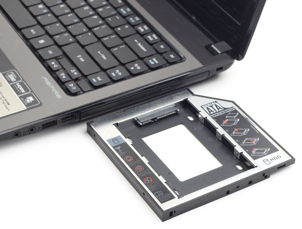 BASTIDOR GEMBIRD HD SATA 2,5" A 5,25" SLIM PC DVD RW 9,5MM - detalle